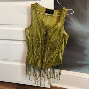 DESIGNS BY PAT DAHNKE CORSET OLIVE GREEN